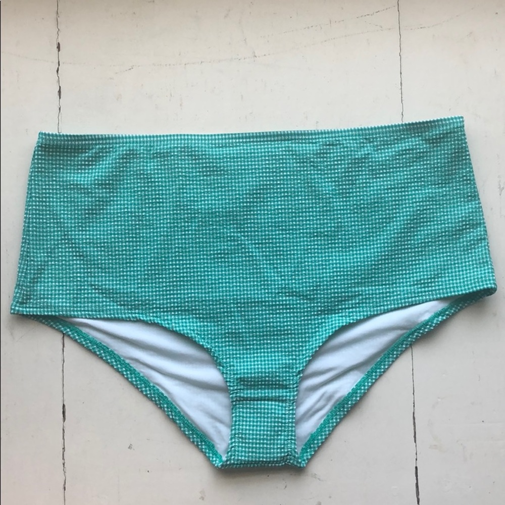 J.Crew High-wasted bikini bottom tiny gingham XL